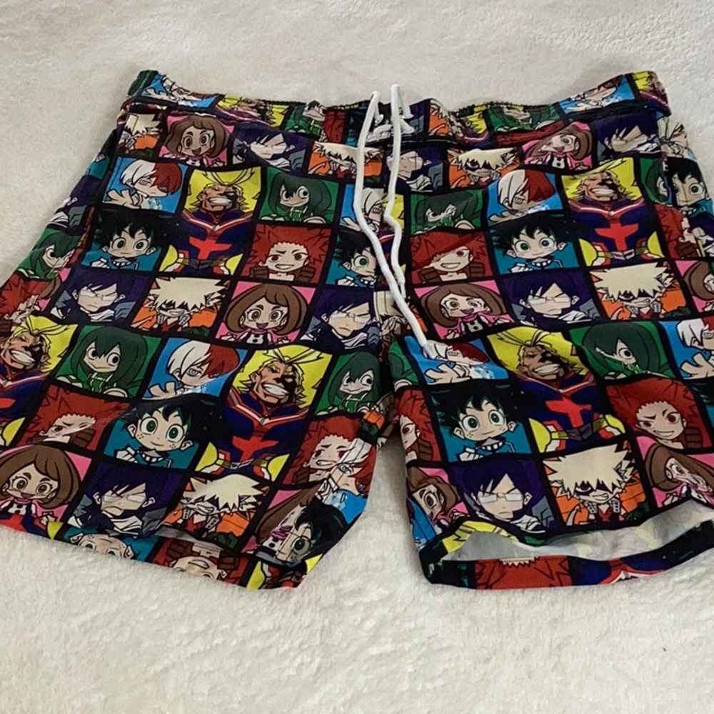 Anime Character Graphic Swim Trunks